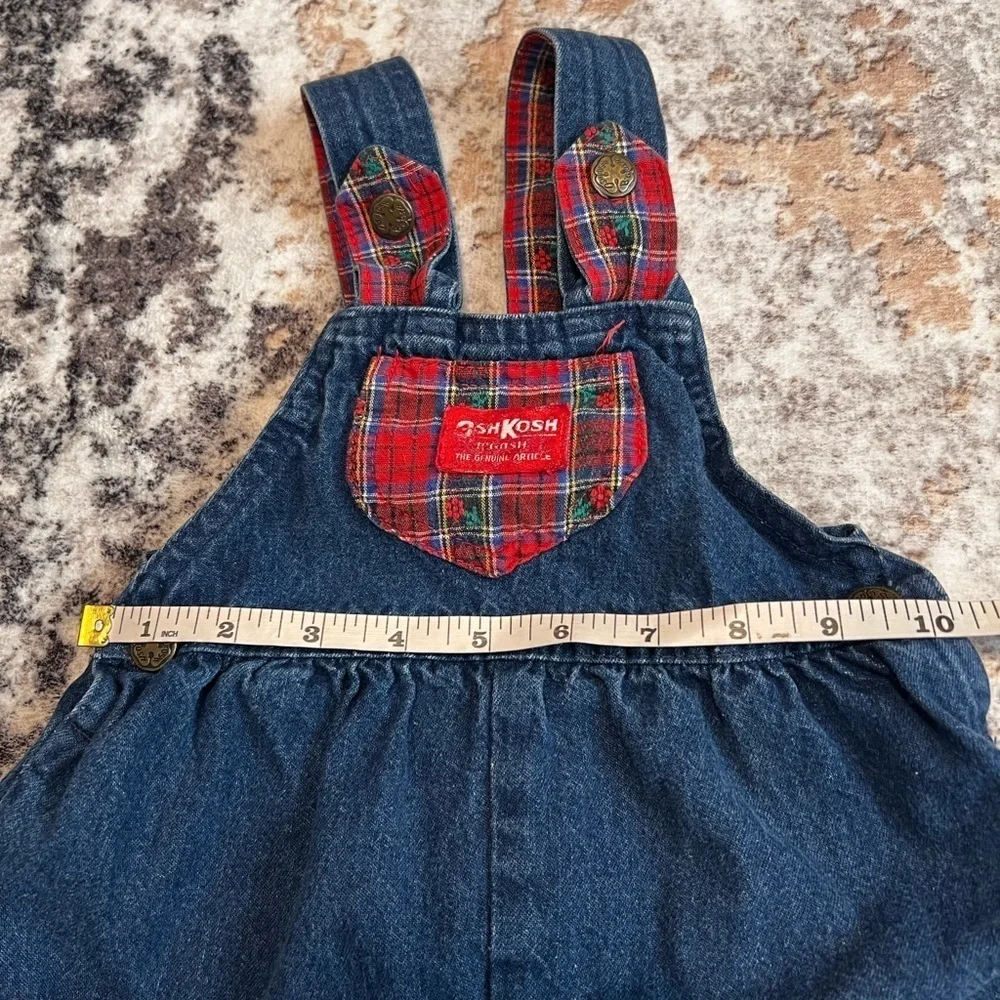 RARE Vintage OSHKOSH B'GOSH Denim Bubble Overalls 18 Month Girls USA Made